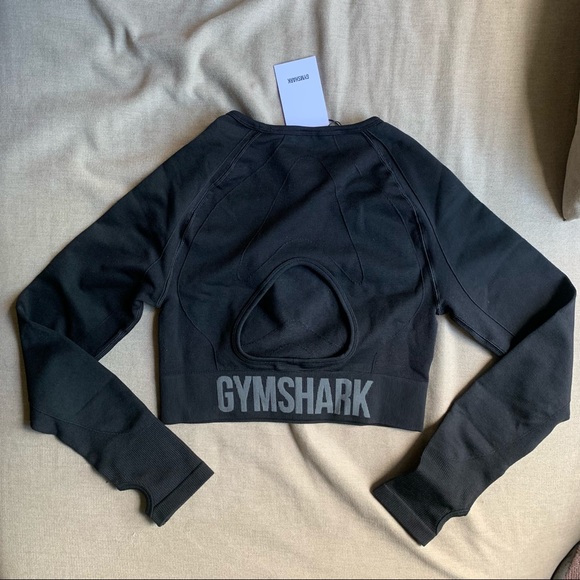 Gymshark Flex Black Long Sleeve Crop Top - Picture 3 of 4